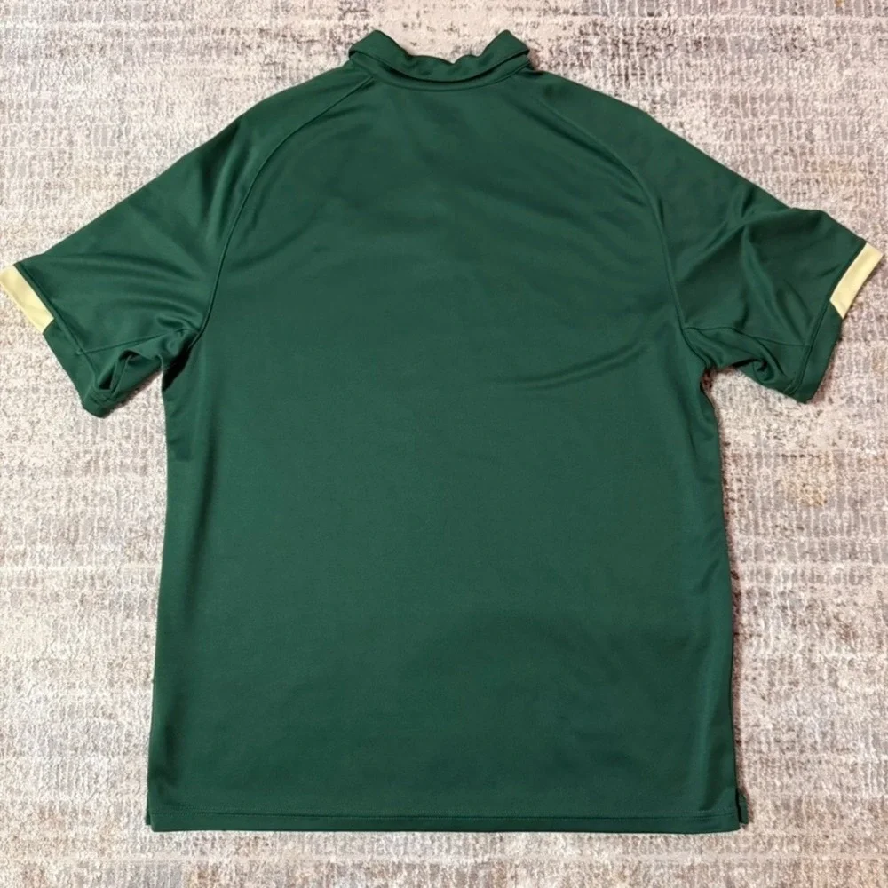 Nike Baylor Bears Polo Mens Large Green Dri-FIT Short Sleeve NCAA Golf Shirt